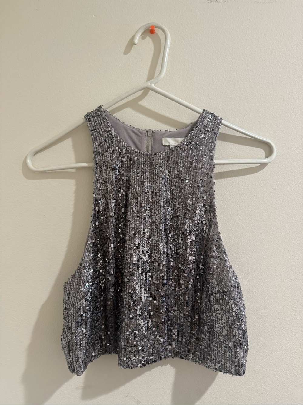 H&M Silver Sequin Sleeveless Tank Top